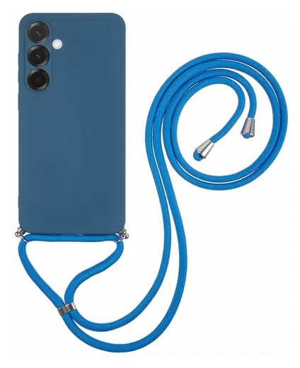 Samsung Galaxy A17 Hoesje met Koord en Camera Bescherming Back Cover Blauw afbeelding 1