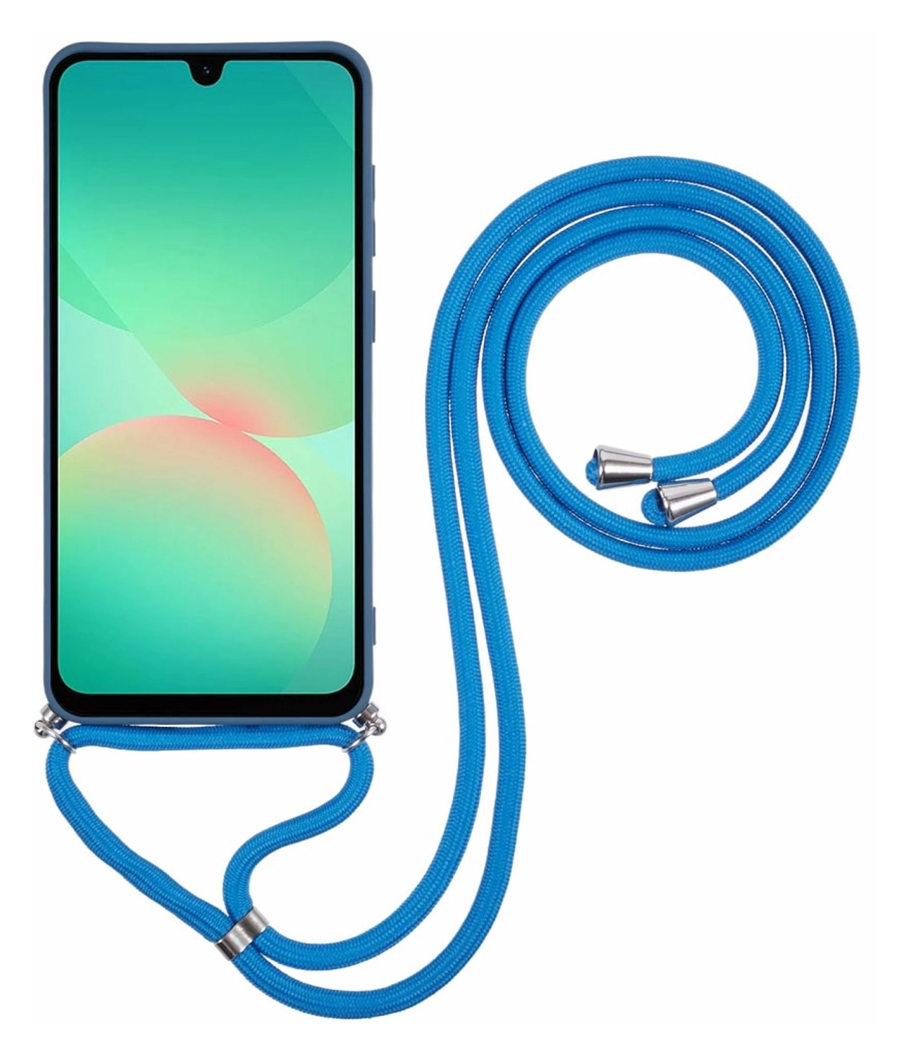 Samsung Galaxy A17 Hoesje met Koord en Camera Bescherming Back Cover Blauw afbeelding 2