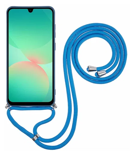 Samsung Galaxy A17 Hoesje met Koord en Camera Bescherming Back Cover Blauw afbeelding 2