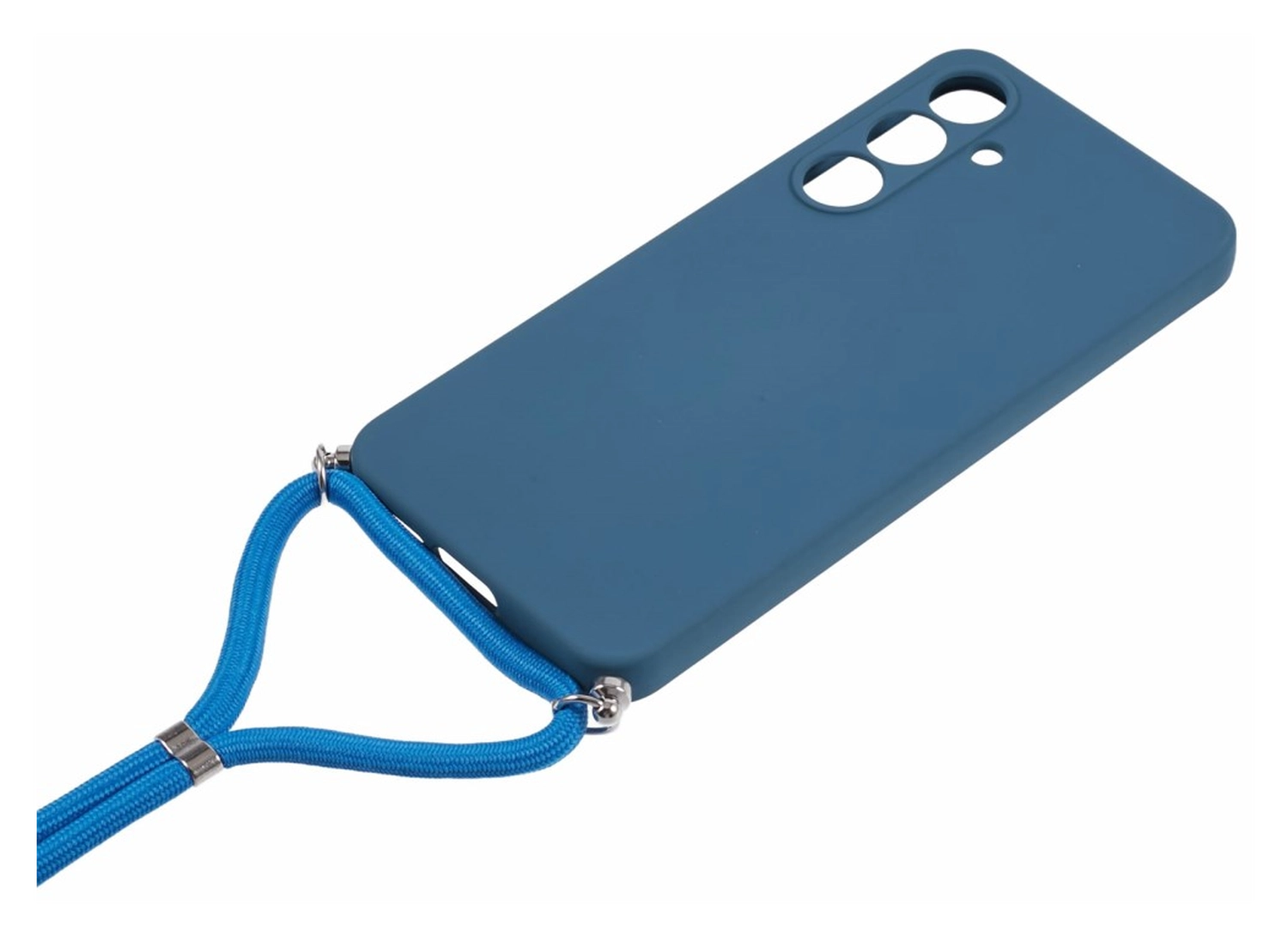 Samsung Galaxy A17 Hoesje met Koord en Camera Bescherming Back Cover Blauw afbeelding 3