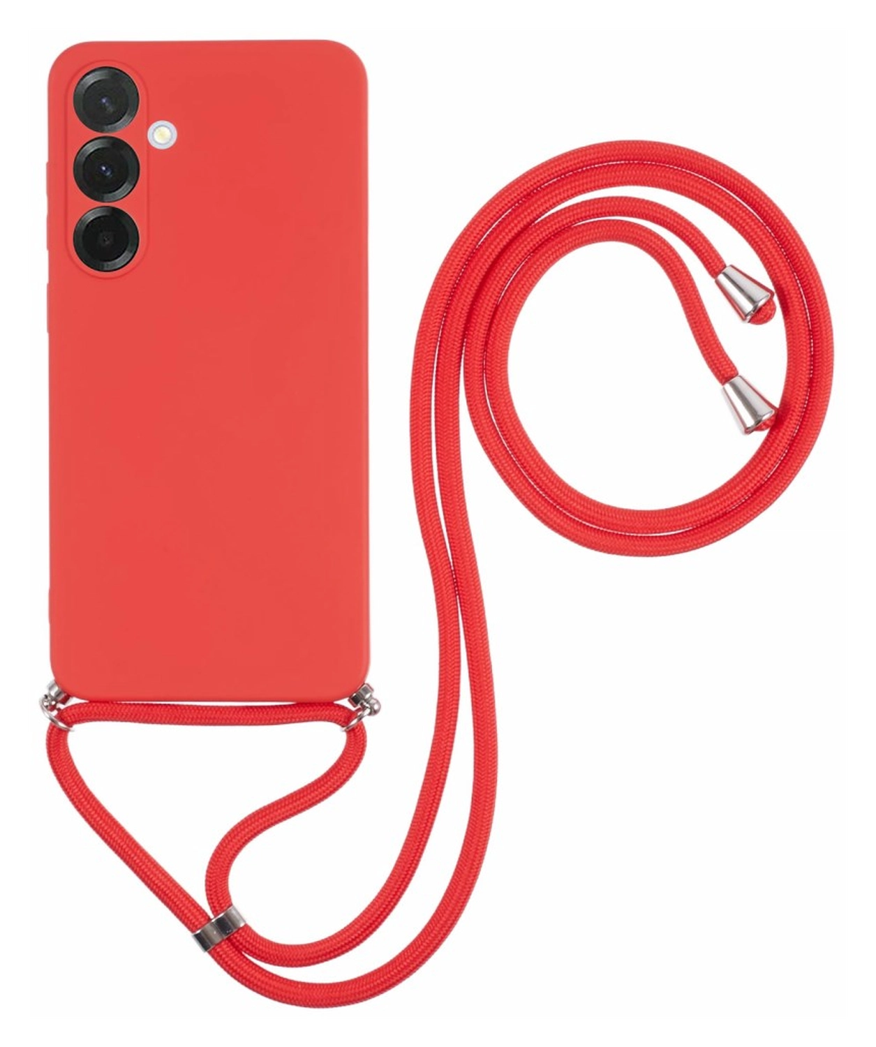 Samsung Galaxy A17 Hoesje met Koord en Camera Bescherming Back Cover Rood afbeelding 1