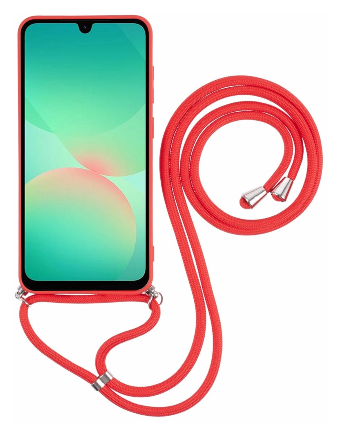 Samsung Galaxy A17 Hoesje met Koord en Camera Bescherming Back Cover Rood afbeelding 2