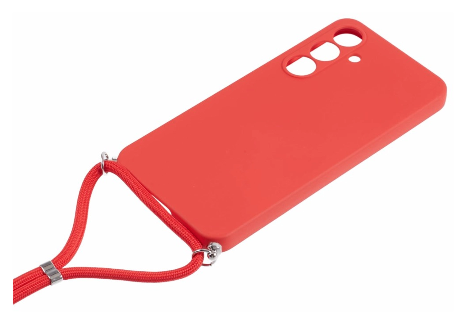 Samsung Galaxy A17 Hoesje met Koord en Camera Bescherming Back Cover Rood afbeelding 3