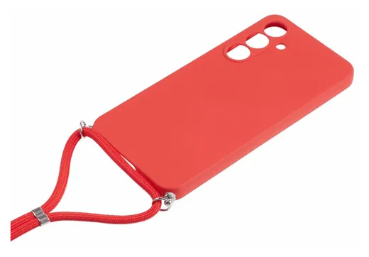 Samsung Galaxy A17 Hoesje met Koord en Camera Bescherming Back Cover Rood afbeelding 3