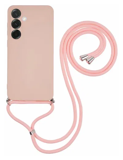 Samsung Galaxy A17 Hoesje met Koord en Camera Bescherming Back Cover Roze afbeelding 1