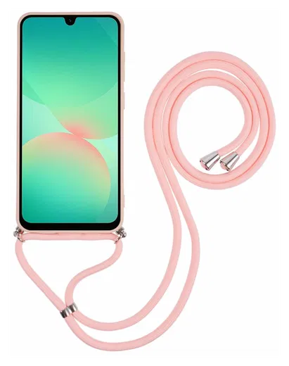 Samsung Galaxy A17 Hoesje met Koord en Camera Bescherming Back Cover Roze afbeelding 2