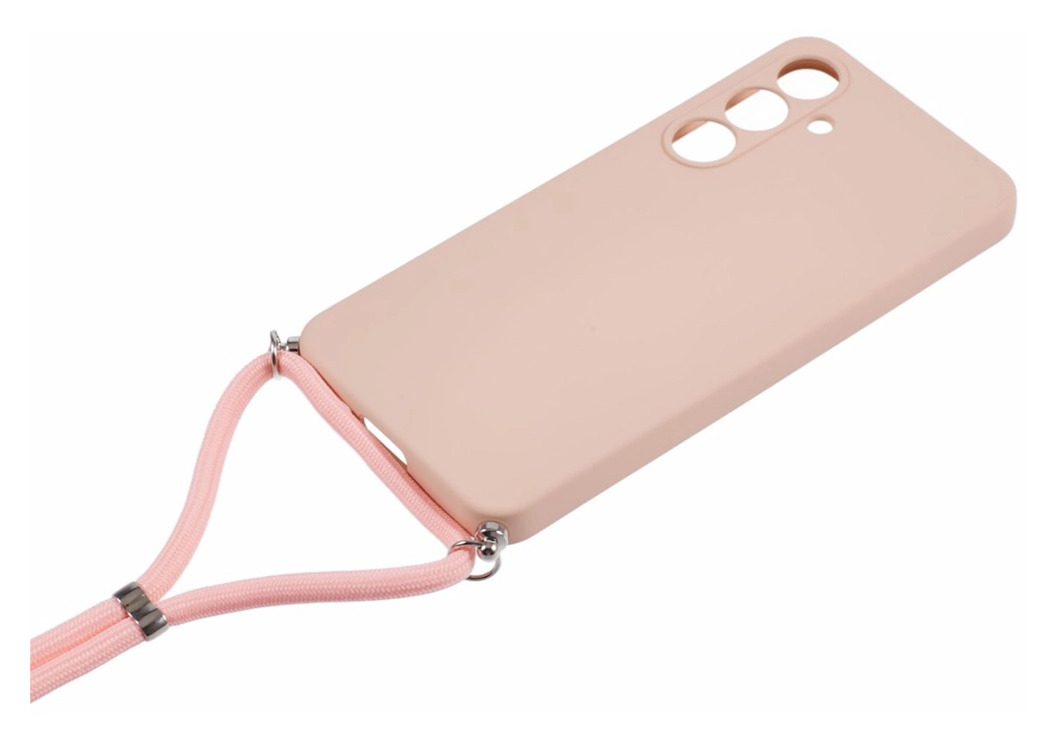 Samsung Galaxy A17 Hoesje met Koord en Camera Bescherming Back Cover Roze afbeelding 3