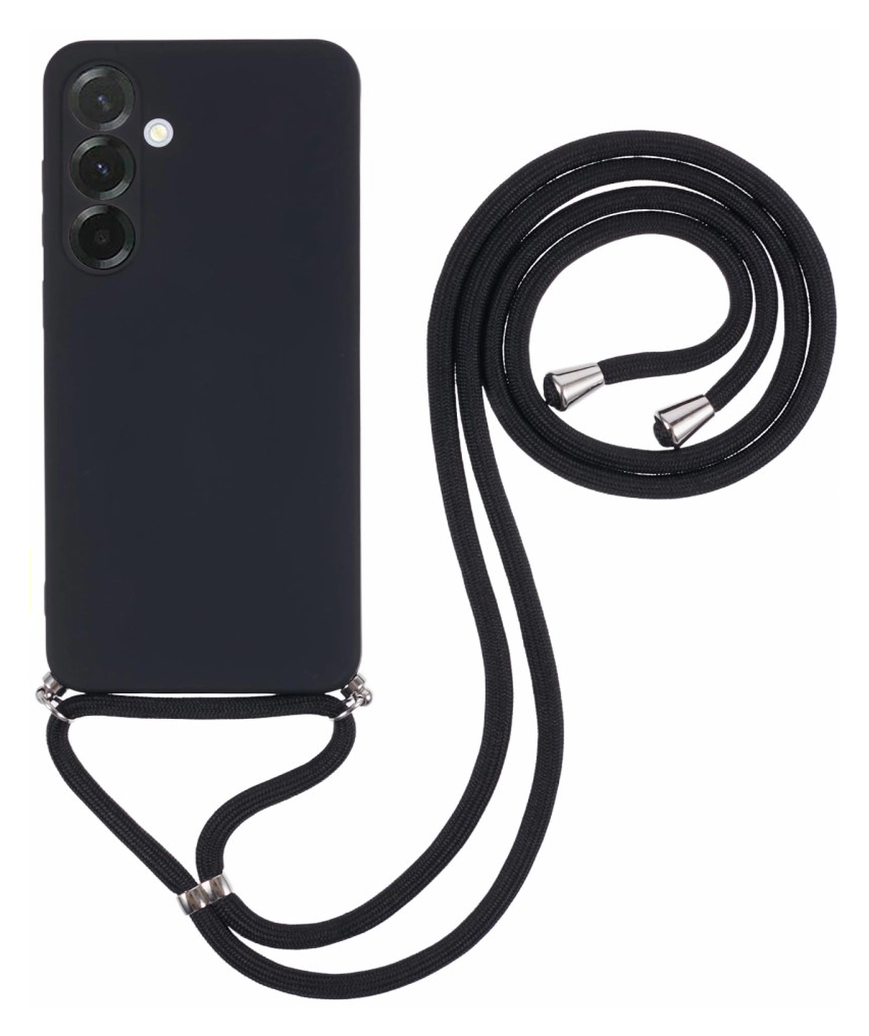 Samsung Galaxy A17 Hoesje met Koord en Camera Bescherming Back Cover Zwart afbeelding 1