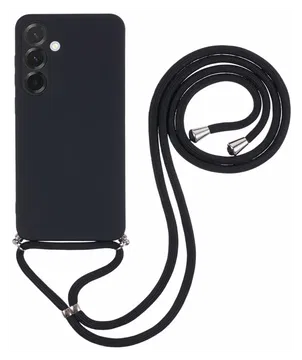 Samsung Galaxy A17 Hoesje met Koord en Camera Bescherming Back Cover Zwart