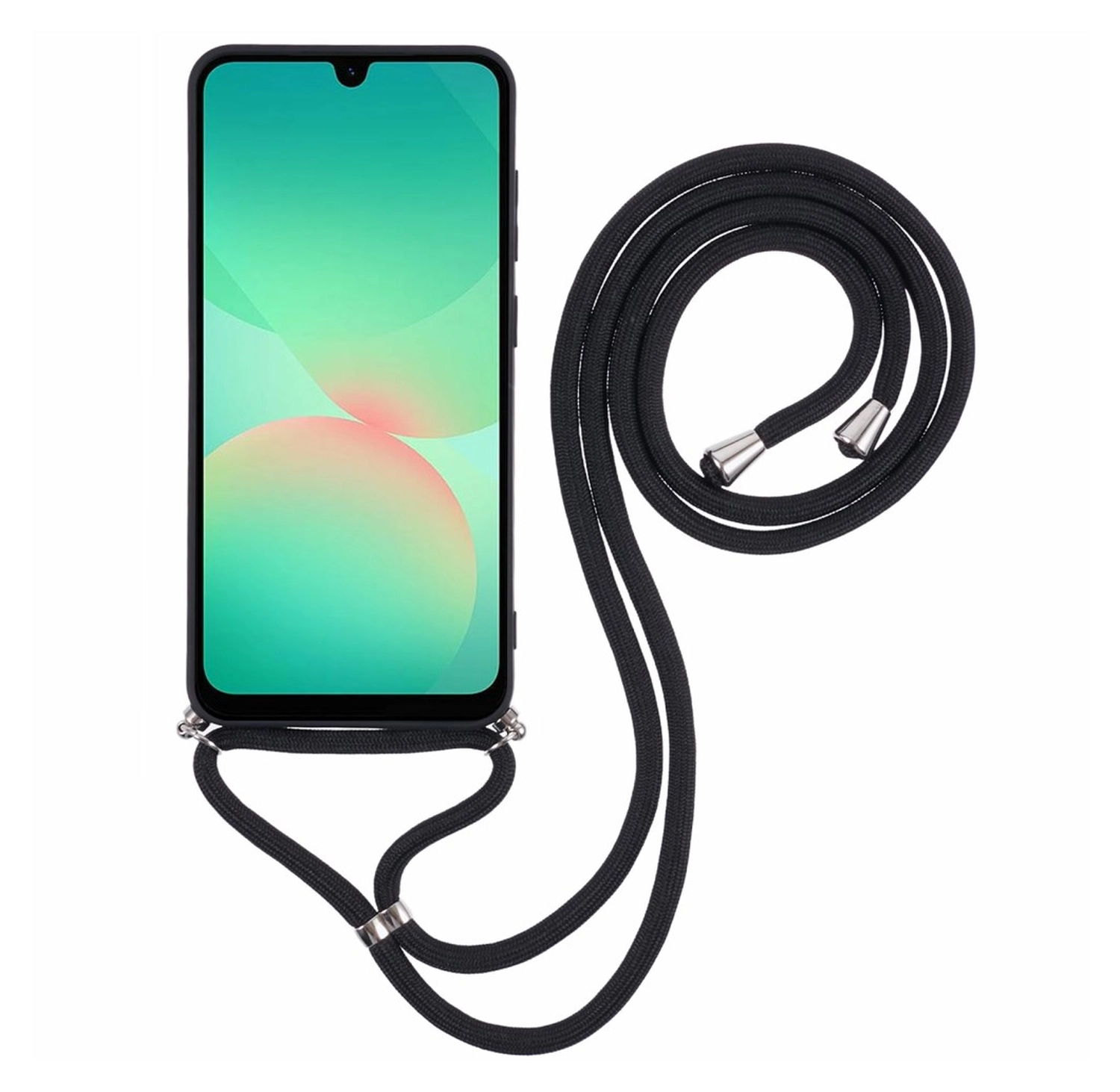 Samsung Galaxy A17 Hoesje met Koord en Camera Bescherming Back Cover Zwart afbeelding 2