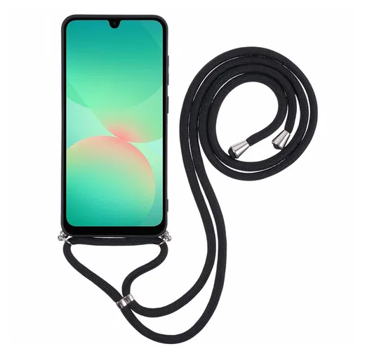 Samsung Galaxy A17 Hoesje met Koord en Camera Bescherming Back Cover Zwart afbeelding 2