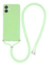 Samsung Galaxy A07 Hoesje met Koord en Camera Bescherming Back Cover Groen