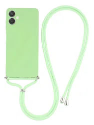 Samsung Galaxy A07 Hoesje met Koord en Camera Bescherming Back Cover Groen afbeelding