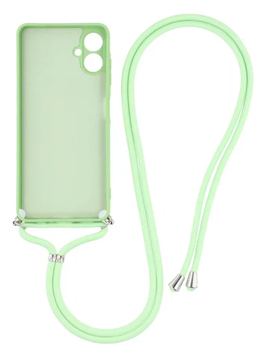 Samsung Galaxy A07 Hoesje met Koord en Camera Bescherming Back Cover Groen afbeelding 2