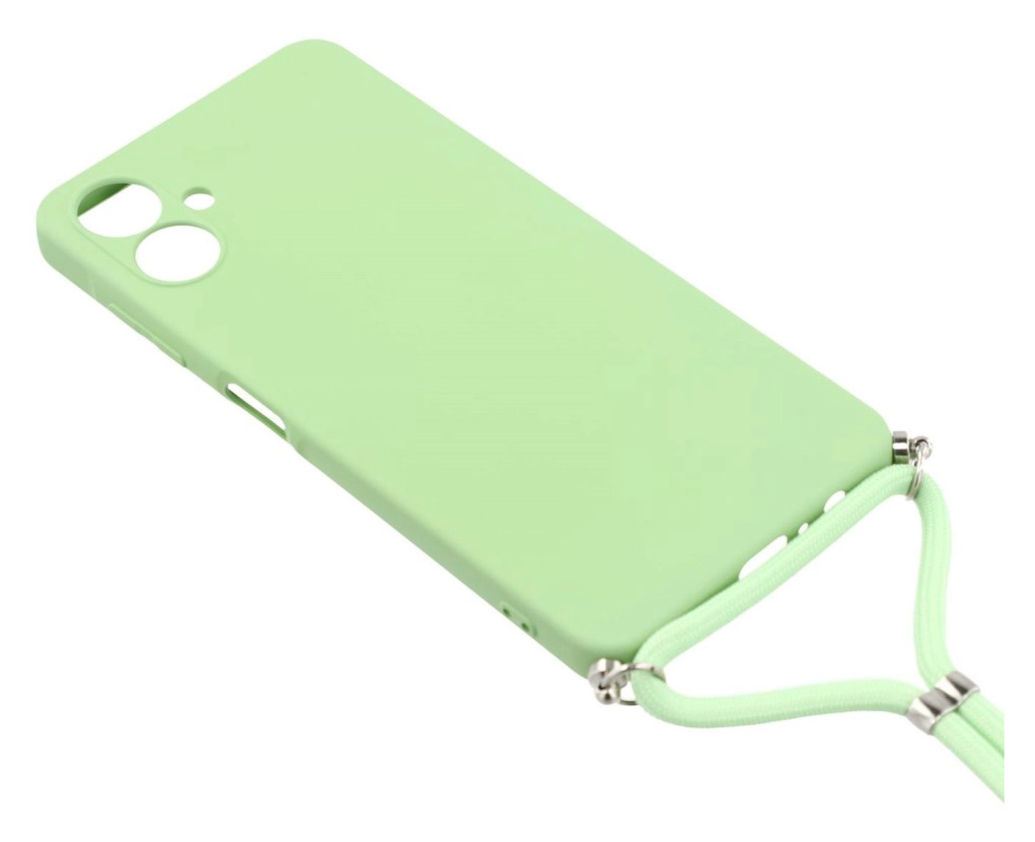 Samsung Galaxy A07 Hoesje met Koord en Camera Bescherming Back Cover Groen afbeelding 3
