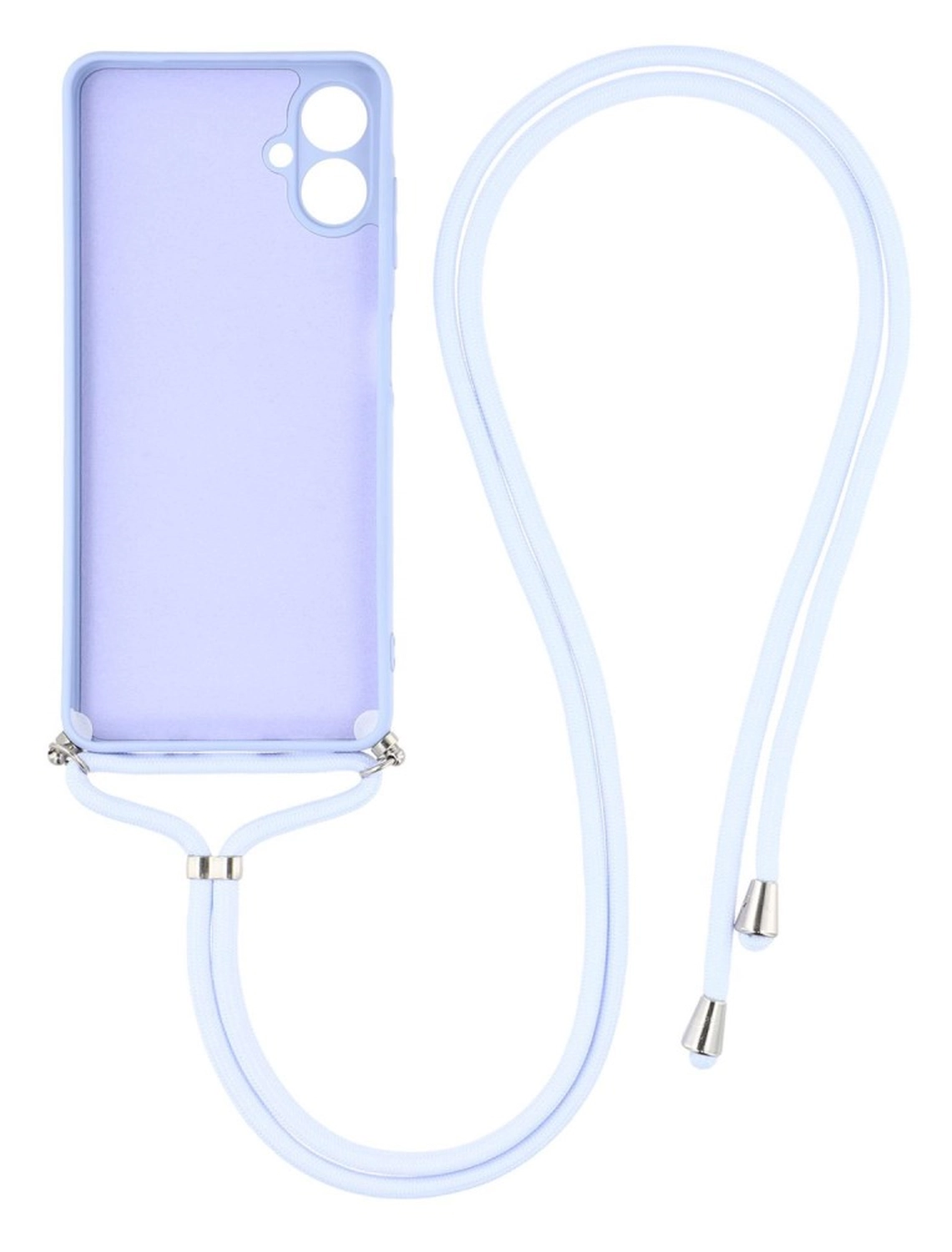 Samsung Galaxy A07 Hoesje met Koord en Camera Bescherming Back Cover Lichtpaars afbeelding 2