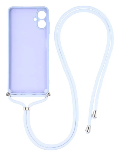 Samsung Galaxy A07 Hoesje met Koord en Camera Bescherming Back Cover Lichtpaars afbeelding 2