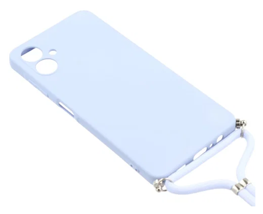 Samsung Galaxy A07 Hoesje met Koord en Camera Bescherming Back Cover Lichtpaars afbeelding 3