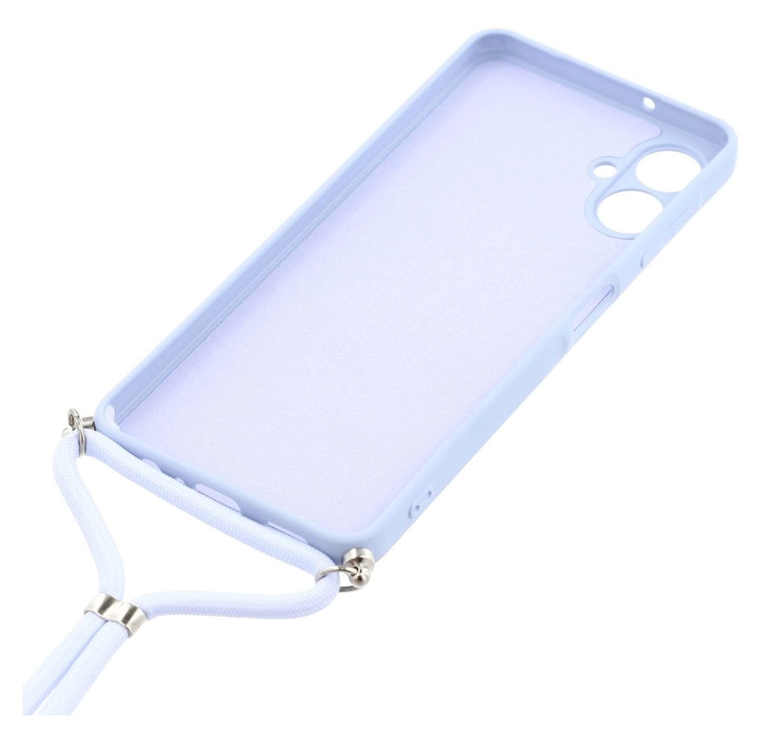 Samsung Galaxy A07 Hoesje met Koord en Camera Bescherming Back Cover Lichtpaars afbeelding 5