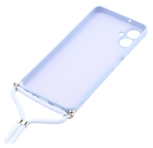 Samsung Galaxy A07 Hoesje met Koord en Camera Bescherming Back Cover Lichtpaars afbeelding 5