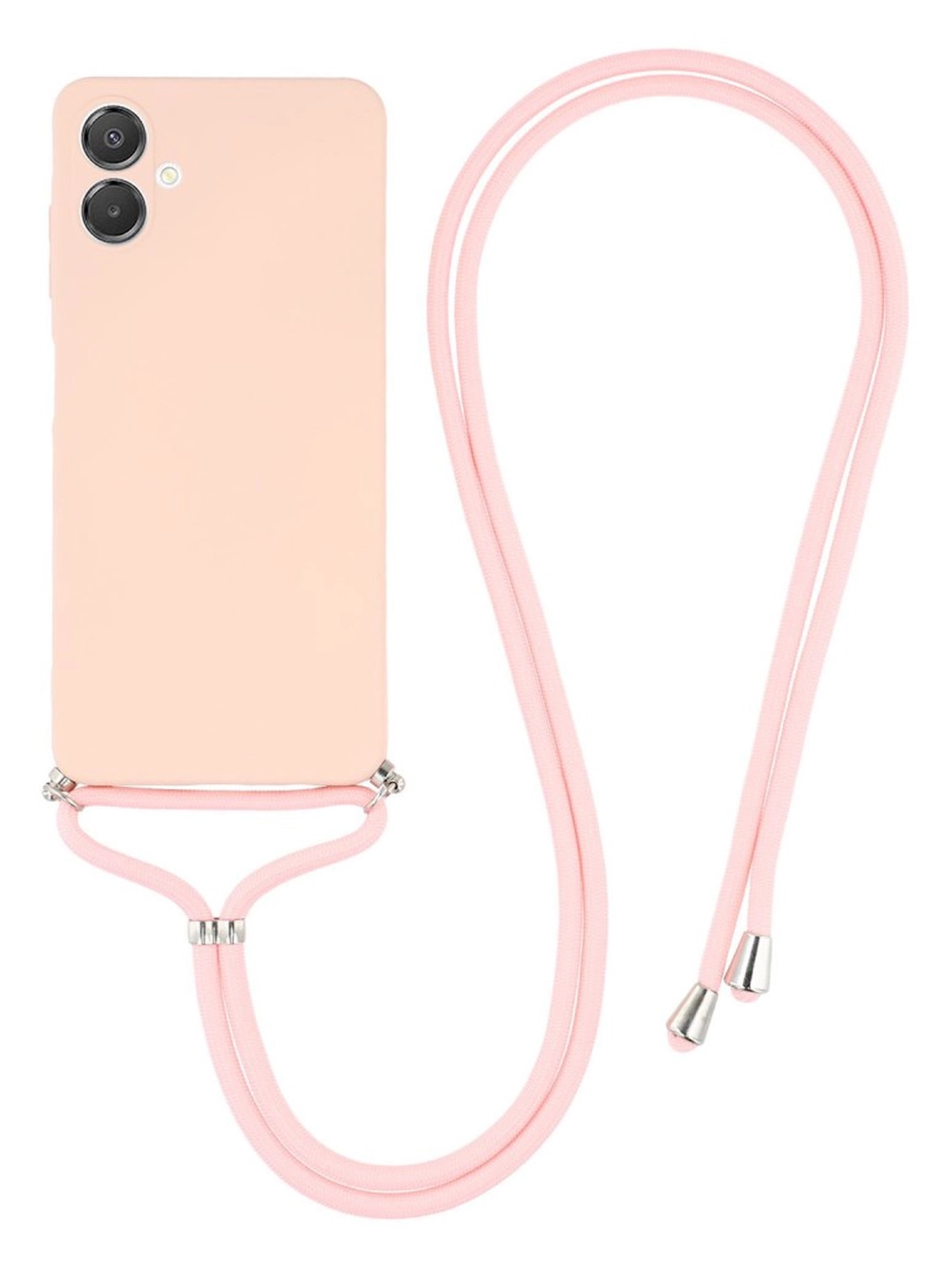 Samsung Galaxy A07 Hoesje met Koord en Camera Bescherming Back Cover Roze afbeelding 1