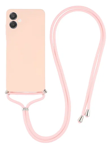 Samsung Galaxy A07 Hoesje met Koord en Camera Bescherming Back Cover Roze afbeelding 1
