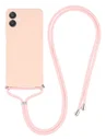 Samsung Galaxy A07 Hoesje met Koord en Camera Bescherming Back Cover Roze