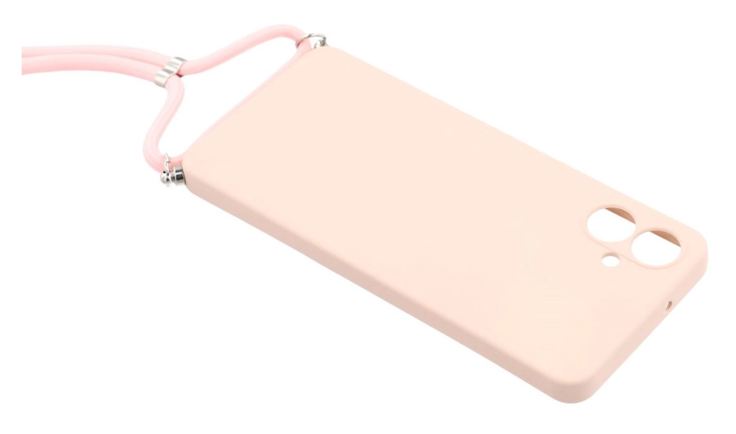 Samsung Galaxy A07 Hoesje met Koord en Camera Bescherming Back Cover Roze afbeelding 4