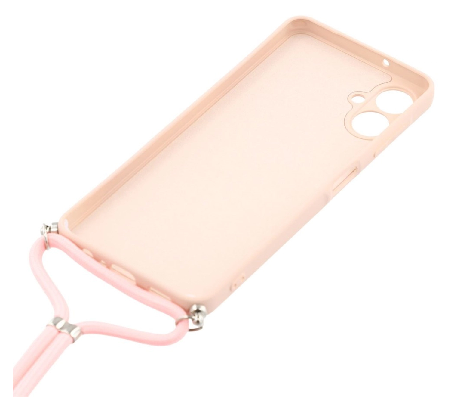 Samsung Galaxy A07 Hoesje met Koord en Camera Bescherming Back Cover Roze afbeelding 5