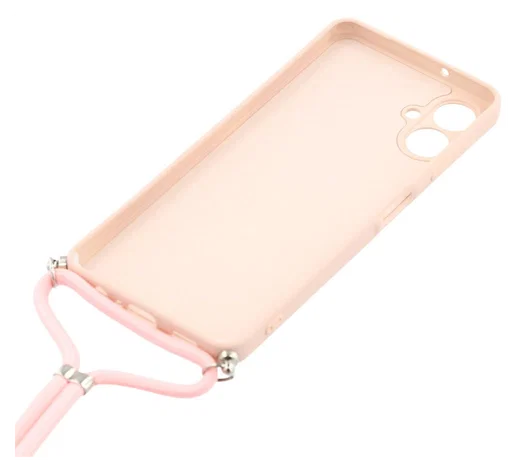 Samsung Galaxy A07 Hoesje met Koord en Camera Bescherming Back Cover Roze afbeelding 5