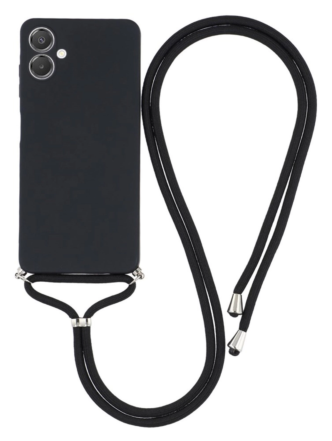 Samsung Galaxy A07 Hoesje met Koord en Camera Bescherming Back Cover Zwart afbeelding 1