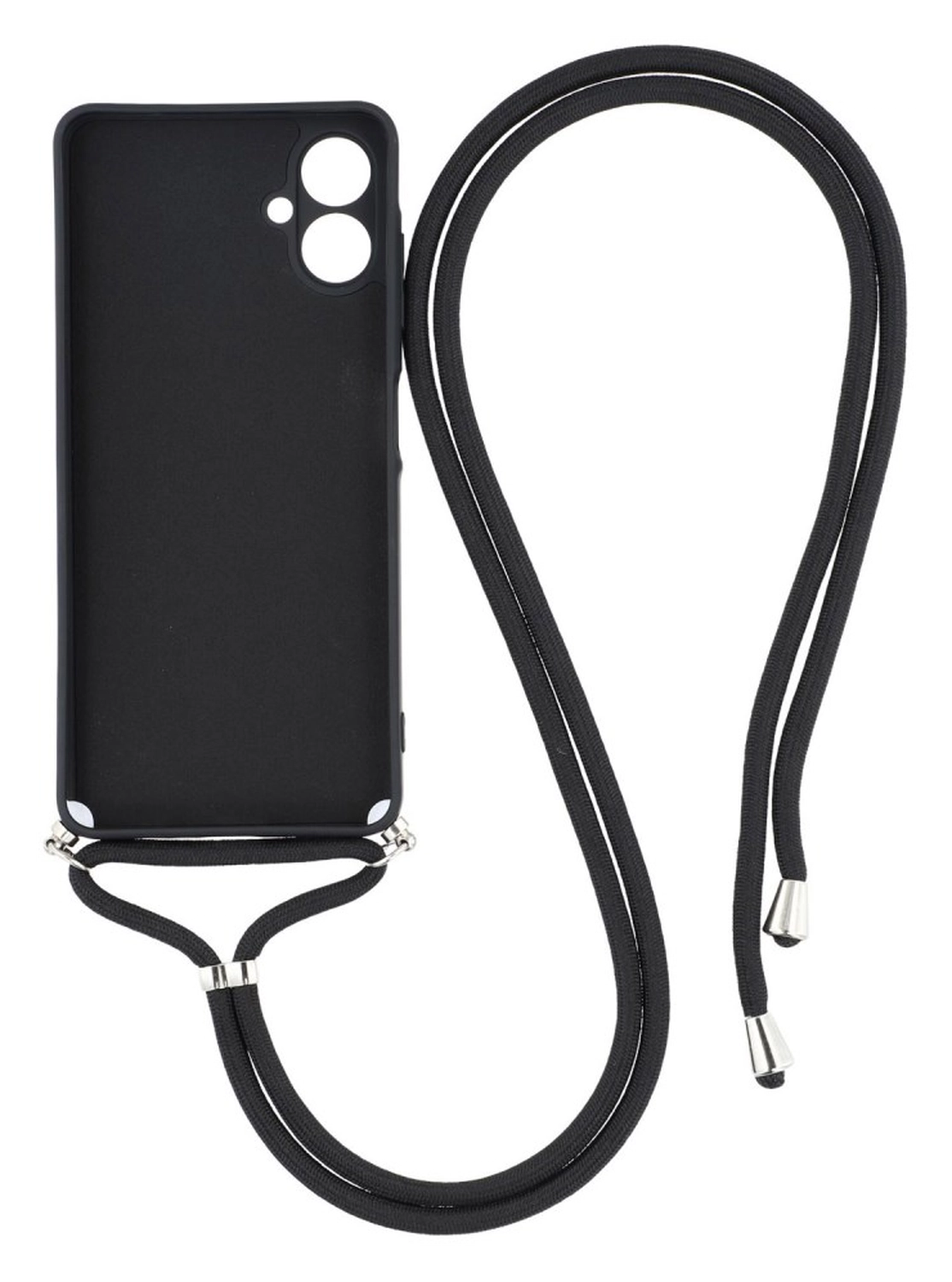Samsung Galaxy A07 Hoesje met Koord en Camera Bescherming Back Cover Zwart afbeelding 2