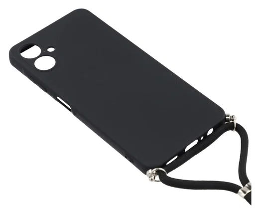 Samsung Galaxy A07 Hoesje met Koord en Camera Bescherming Back Cover Zwart afbeelding 3