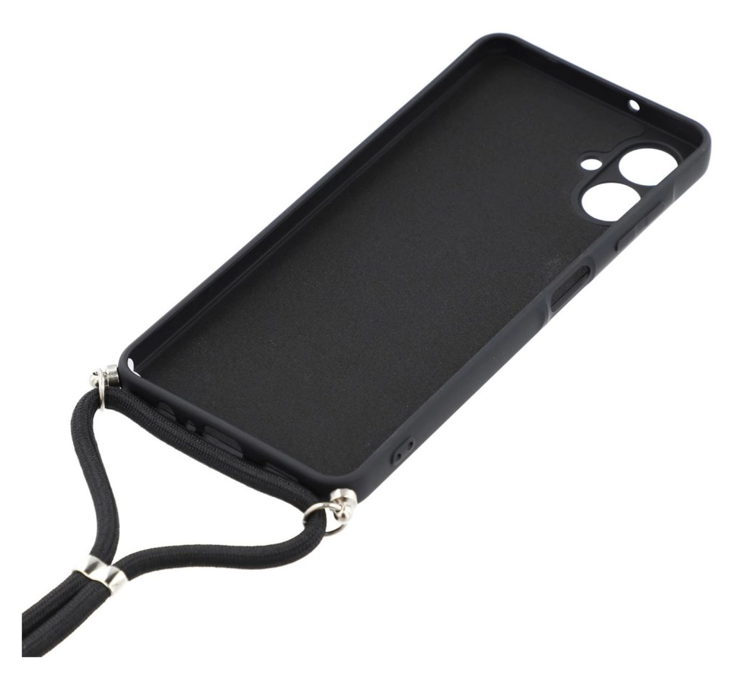 Samsung Galaxy A07 Hoesje met Koord en Camera Bescherming Back Cover Zwart afbeelding 5