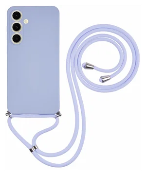 Samsung Galaxy S24 FE Hoesje met Koord en Camera Bescherming Back Cover Paars
