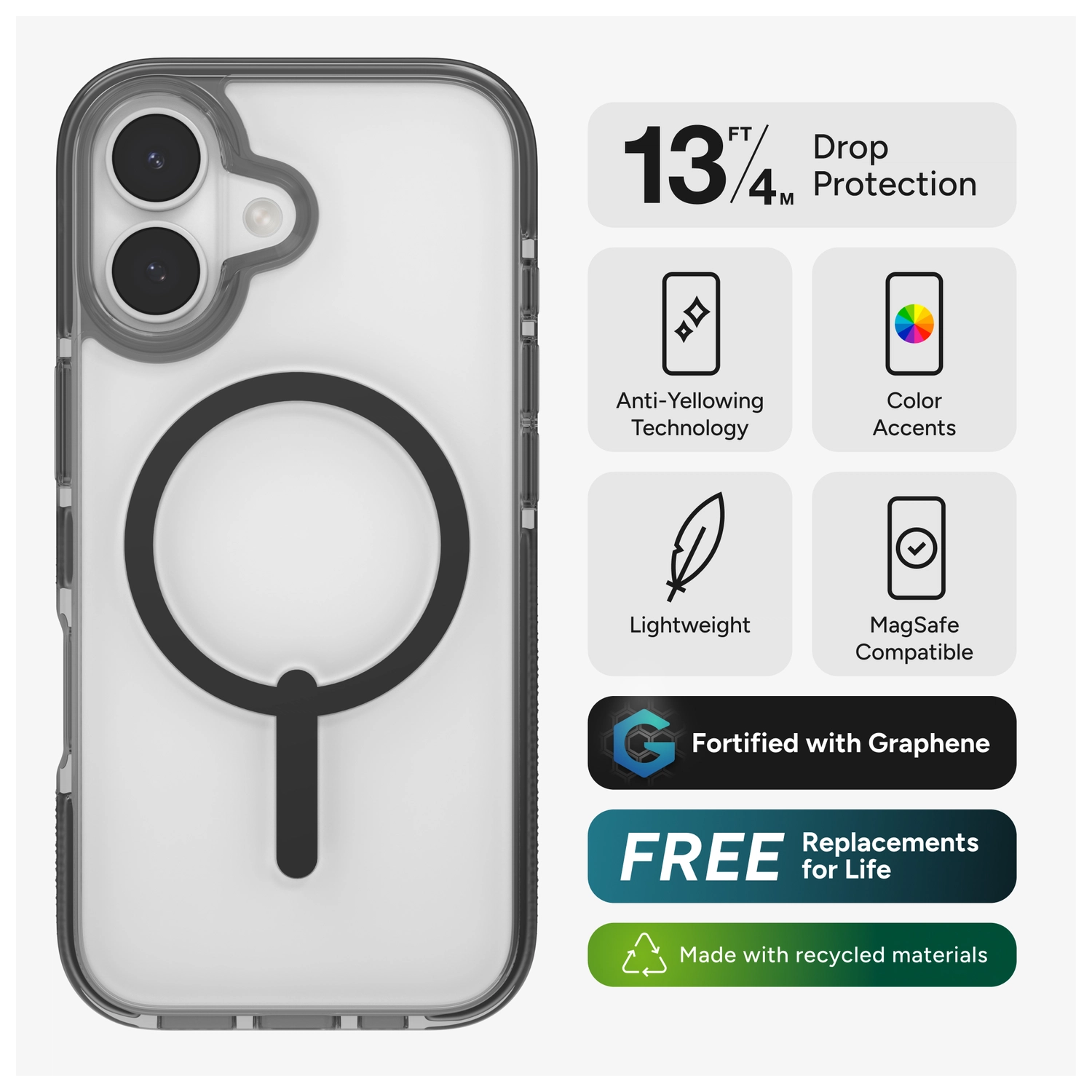 ZAGG Santa Cruz Snap Apple iPhone 17 Hoesje MagSafe Back Cover Zwart afbeelding 2
