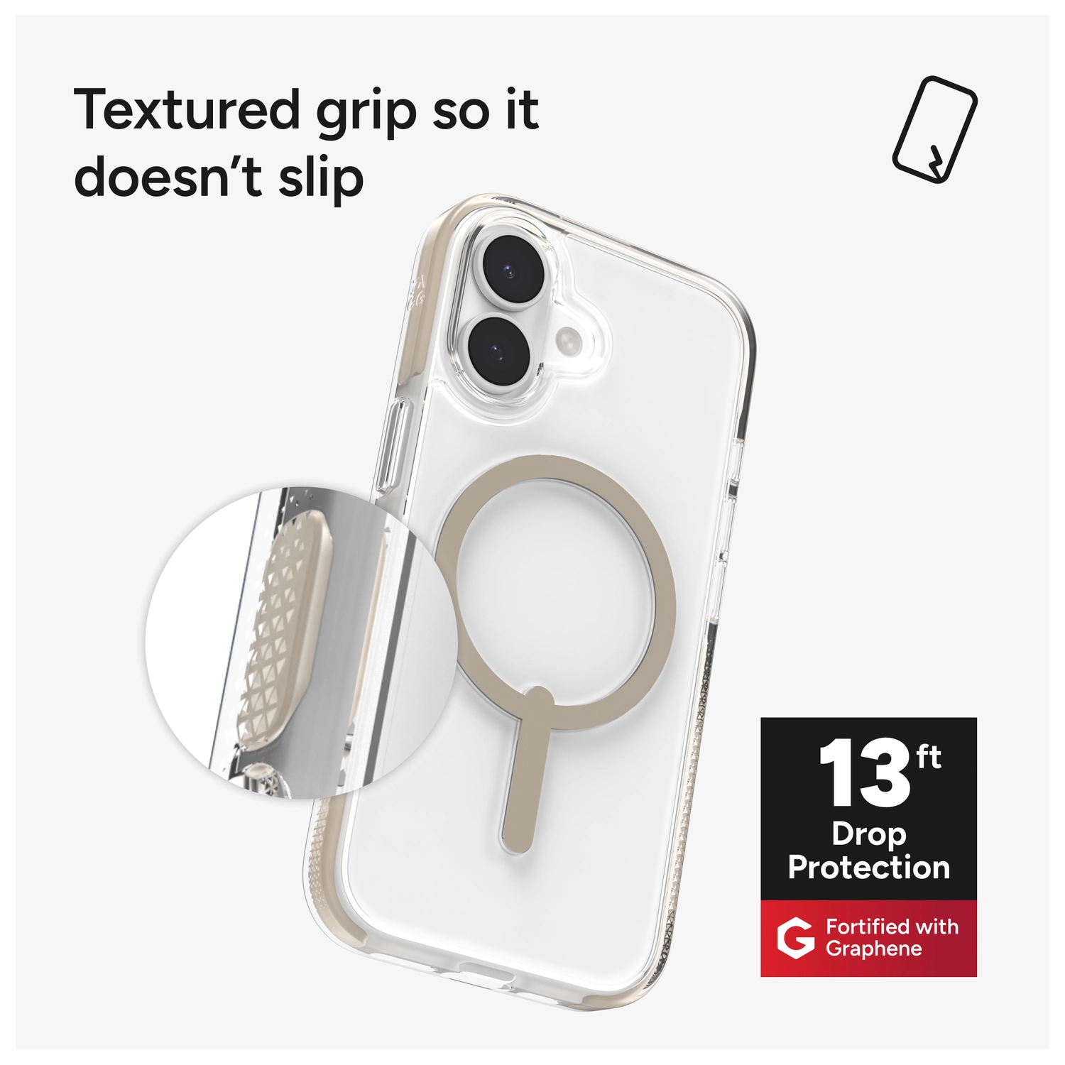 ZAGG Santa Cruz Snap Apple iPhone 17 Hoesje MagSafe Back Cover Titanium afbeelding 5