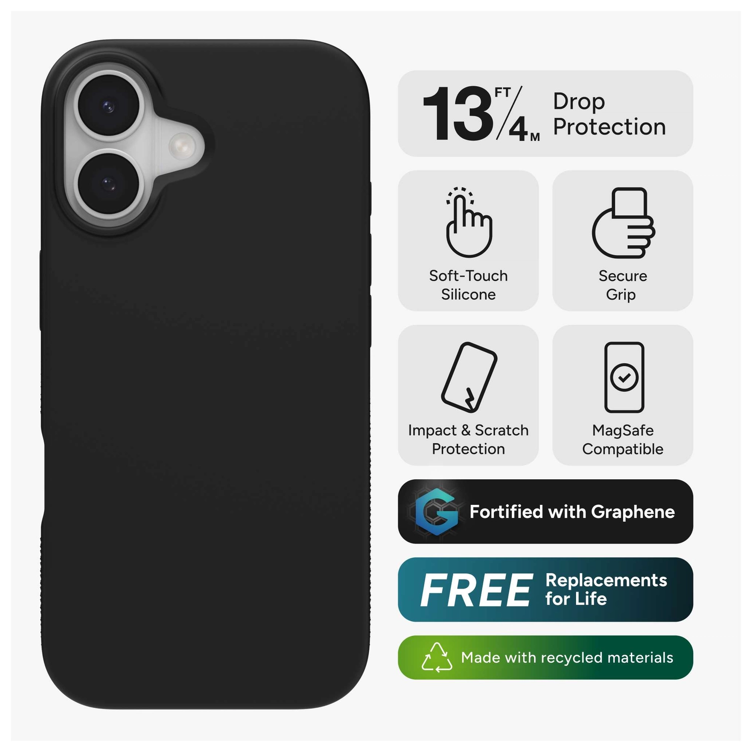 ZAGG Manhattan Snap Apple iPhone 17 Hoesje MagSafe Back Cover Zwart afbeelding 2