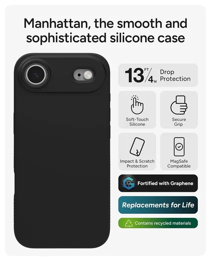 ZAGG Manhattan Snap Apple iPhone Air Hoesje MagSafe Back Cover Zwart afbeelding 3