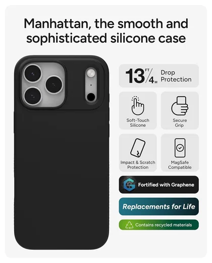 ZAGG Manhattan Snap Apple iPhone 17 Pro Hoesje MagSafe Back Cover Zwart afbeelding 3
