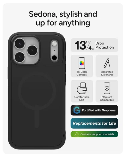 ZAGG Sedona Snap iPhone 17 Pro Max Hoesje MagSafe Back Cover Zwart afbeelding 3