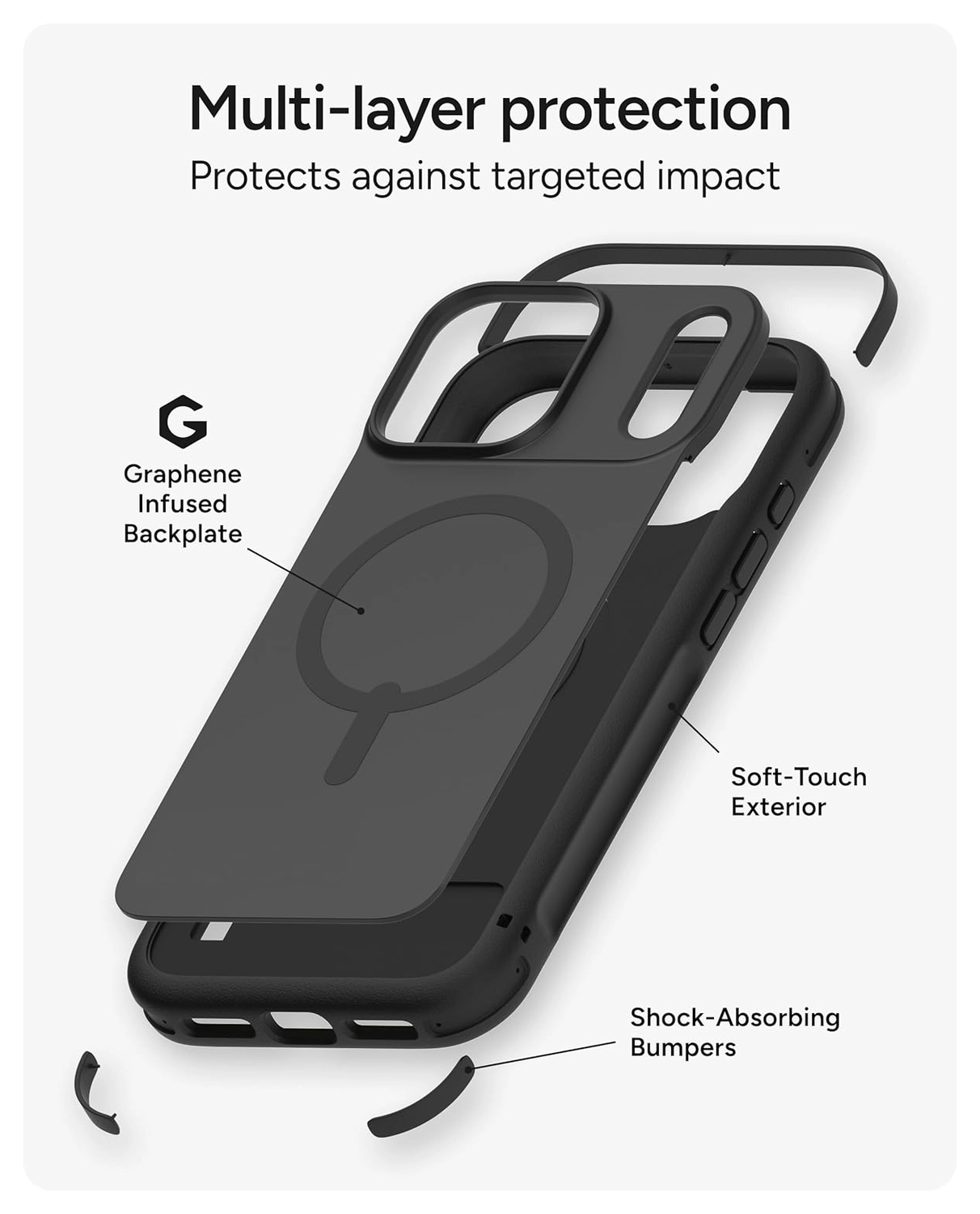 ZAGG Sedona Snap iPhone 17 Pro Max Hoesje MagSafe Back Cover Zwart afbeelding 9
