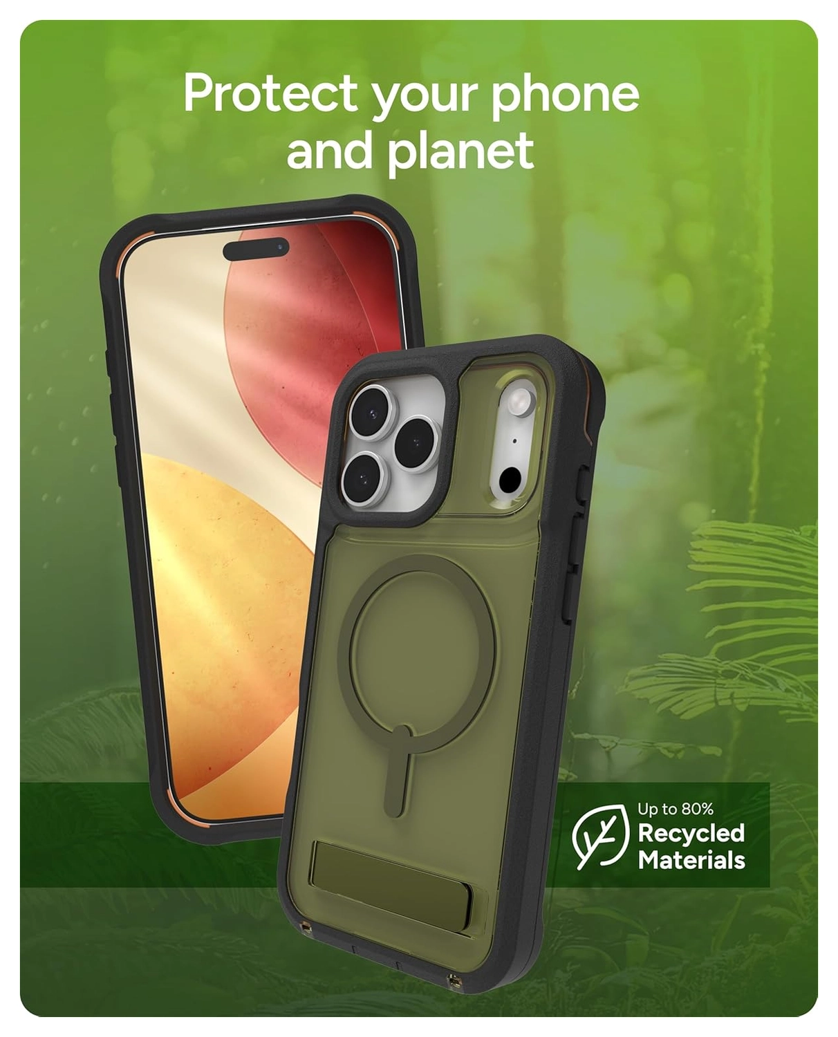 ZAGG Rainier Snap Kickstand iPhone 17 Pro Max Hoesje MagSafe Back Cover Groen afbeelding 7