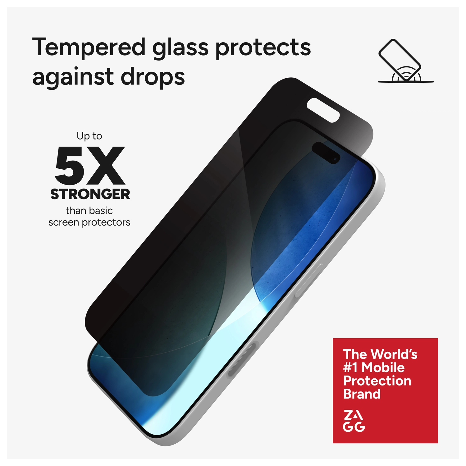 ZAGG InvisibleShield Glass Elite Privacy iPhone 17 Screen Protector afbeelding 5