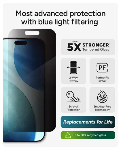 ZAGG InvisibleShield Glass Elite Privacy iPhone 17 Screen Protector afbeelding 3