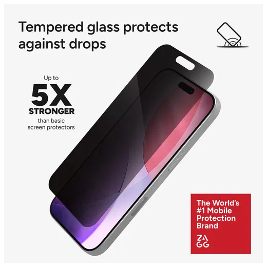 ZAGG InvisibleShield Glass Elite Privacy iPhone 17 Pro Screen Protector afbeelding 5