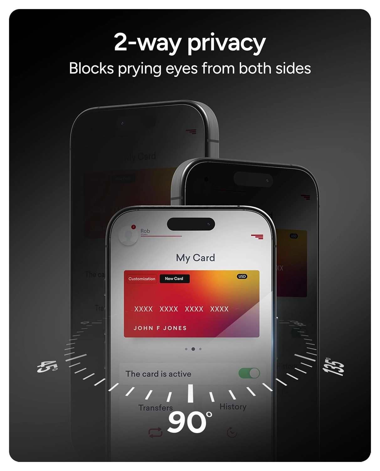 ZAGG InvisibleShield Glass Elite Privacy iPhone 17 Pro Screen Protector afbeelding 4