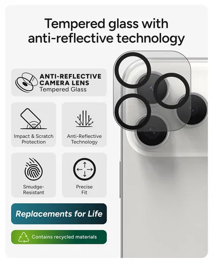ZAGG Glass Elite Camera Frame iPhone 17 Pro/17 Pro Max Camera Protector Zwart afbeelding 3