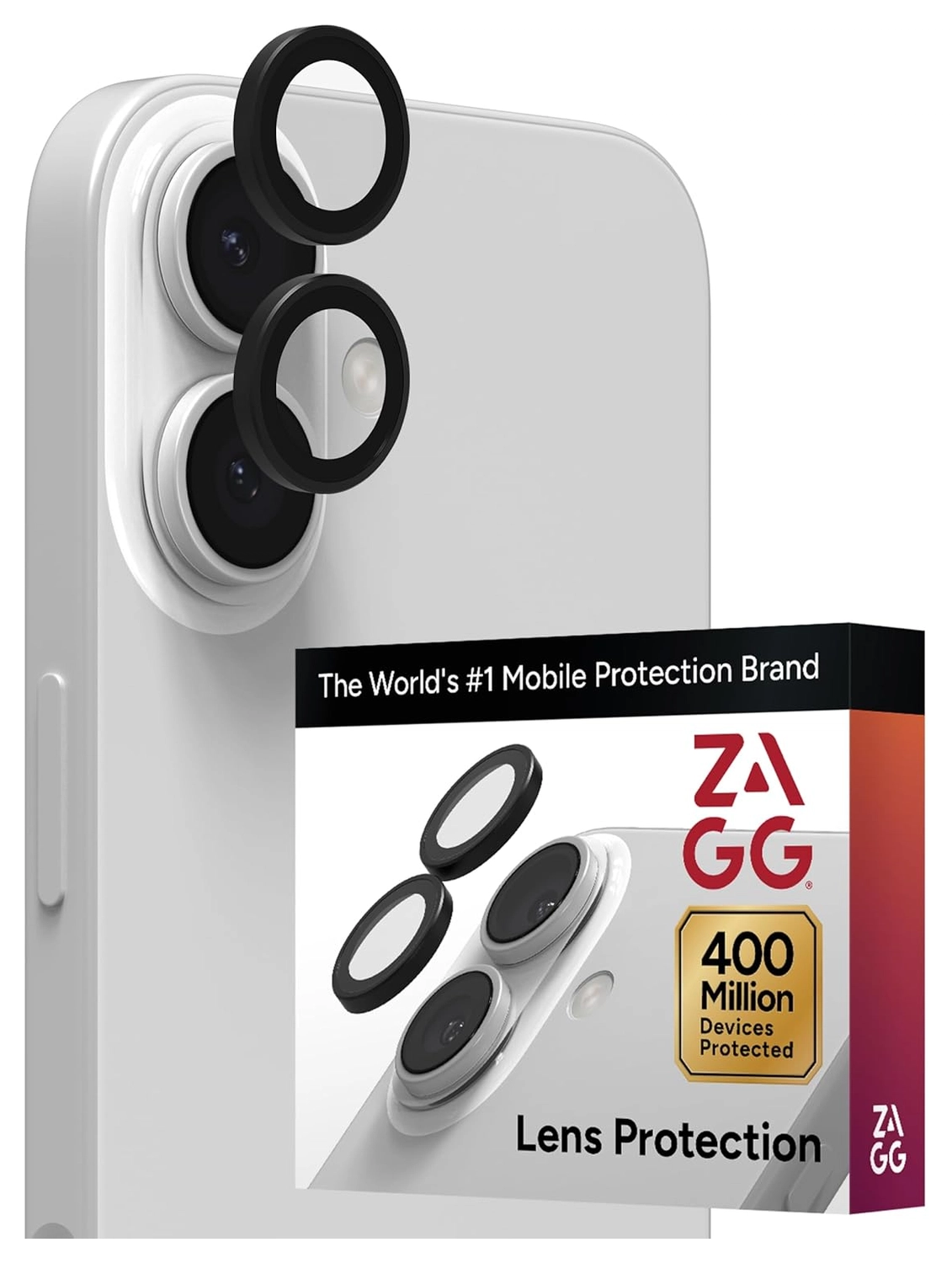 ZAGG Camera Rings iPhone 17 / 16 / 16 Plus Camera Protector Zwart afbeelding 1