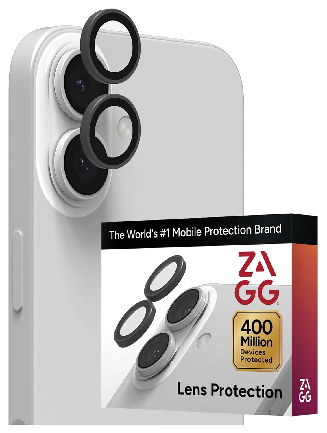 ZAGG Camera Rings iPhone 17 / 16 / 16 Plus Camera Protector Zilver afbeelding 1